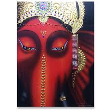 Latest lord ganesha paintings in 2019. Ganesha Wall Painting Hand Painted Canvas Royal Thai Art