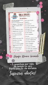 Desafío is a colombian reality competition television series produced by caracol tv. Desafio Literario 2021 Desafio De Leitura Desafio Livro Diarios De Leitura