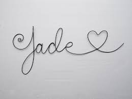 Prenom Personnalisable En Fil De Fer Jade Avec Coeur Prenom Bebe Enfant Decoration Murale Deco Chambre D Enfant Plaque De Porte Cadeau Jade