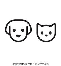 Black and white cat stock illustrations Cat Dog Head Line Icon Simple Stock Vector Royalty Free 1458976334