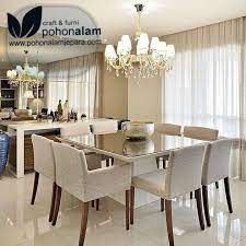 Merupakan alas meja yang lengka dengan alas kerusi moden dan terkini! Meja Makan Minimalis Modern Pohon Alam Jepara Meja Makan Minimalis