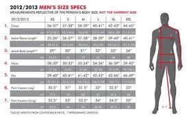 Mens Clothing Size Chart 686 Snowboard Clothing Size