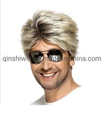 Peluca dorada degradada para hombre con rostro atractivo