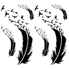 Birds play a great role in native american myths. Oottati Small Cute Temporary Tattoo Black Feather Birds 2 Sheets Buy Online In Austria At Desertcart At Productid 67464100