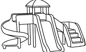 Sliding Park At Playground Coloring Printable Page Playground Coloring Pages Simple Car Drawing