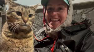 Truck Tire Explosion Along Road Walk