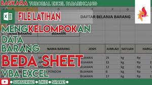Mengelompokan Data Beda Sheet Youtube