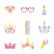 Download Cute Unicorn Photo Booth Party Props Vector For Free In 2020 Photo Booth Party Props Photo Booth Props Free Unicorn Photos