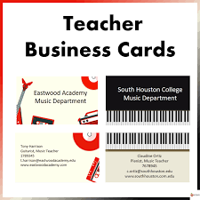 Creative teacher business card templates: Teacher Business Cards Music Edition Made By Teachers