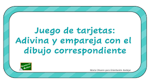 Usted puede jugar a este juego por diversión o jugar para practicar su. Juego Manipulativo De Tarjetas Adivina De Que Se Trata Y Empareja Con Su Dibujo Orientacion Andujar