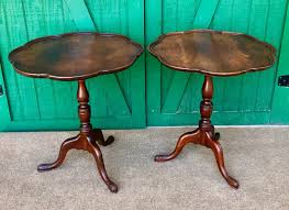 Antique Tilt Top Chippendale Style Mahogany Round Tables Etsy Candlestick Table Wine Table Antique Table