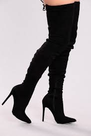 Vicky Over The Knee Boot Black In 2020 Blue Court Shoes Boots Kitten Heel Sandals