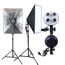 Photo Studio 50 70cm Softbox Continuous Lighting Diffuser 4 In 1 E27 Socket Lamp Holder With 2pcs Light Stand For Selfie Video Light Photo Studio Studio Photo Lightinglamp Studio Aliexpress