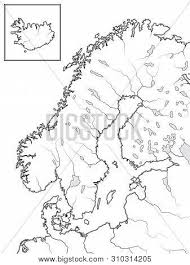 The scandinavian peninsula is a large peninsula in northern europe, consisting principally of the mainland territories of norway and sweden. Map Scandinavian Vector Photo Free Trial Bigstock