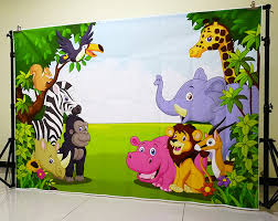 Printable adorable safari themed banner. Jungle Safari Theme Animals Birthday Party Banner Backdrop Forest Party Wall Decor Photo Background Photo Studio Poster Xt 6521 Background Aliexpress