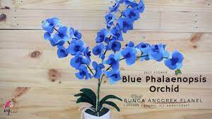Felt Flower Blue Phalaenopsis Orchid Cara Membuat Bunga Anggrek Dari K Felt Flowers Felt Flowers Diy Flower Video