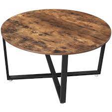 Table basse ronde industrielle bois manguier métal. Vasagle Table Basse Ronde Table De Salon Style Industriel Cadre Metallique Durable Facile A Assembler Pour