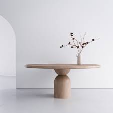 Bell Table In 2020 Round Oak Dining Table Timber Dining Table Oak Dining Table