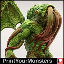 3d Printable Cthulhu By Printyourmonsters Cthulhu Print Pictures Miniature Model
