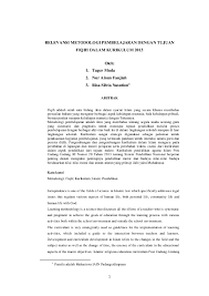 Doc Relevansi Metodologi Pembelajaran Dengan Tujuan Fiqih Dalam Kurikulum Tagor Muda Academia Edu