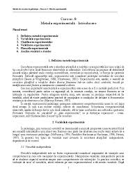 Variabile dependente și variabile independente. Doc 08 Metoda Experimentala Bujac Corina Academia Edu