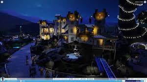 A Night In Oak Fantasy Park Planet Coaster Park Night