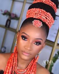 Ahma On Instagram Upclose Too Many Fine Pictures Regal Igbo Princess Coral Beads Neck Jewellery Wedding Beauty
