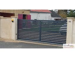 Portail Alu Ajoure Lames Horizontales Portail Coulissant Portail Aluminium Portail Aluminium Coulissant