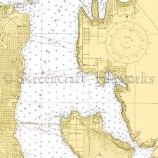 washington bellevue lake washington nautical chart decor