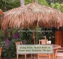 Using Palm Thatch Rolls to Cover your Outdoor Tiki Bar
