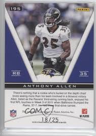 Details About 2011 Panini Totally Certified Gold 25 195 Anthony Allen Baltimore Ravens Rookie