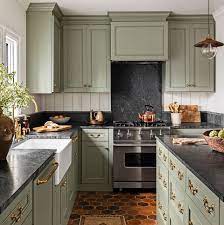 They had honey oak cabinets in their kitchen and honey. 15 Best Green Kitchen Cabinet Ideas Top Green Paint Colors For Kitchens