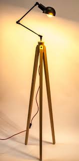 Tripod Floor Lamp Tripod Industry Wood Bauhaus Stehlampe Holz Bodenlampe Stehlampe