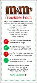 Here's another version of this m&m christmas printable. Living Laughing And Learning Neighbor Gift Idea M M Poem
