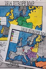 World War I Map Activity 1914 And 1918 Europe Maps Print And Digital Map Activities Europe Map Map Worksheets