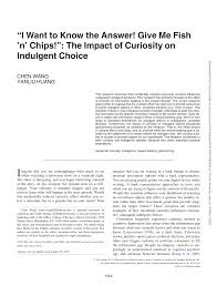 Listen to gime me love (feat. Pdf I Want To Know The Answer Give Me Fish N Chips The Impact Of Curiosity On Indulgent Choice