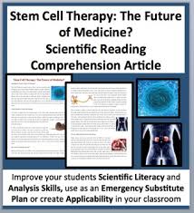 Stem Cell Therapy The Future Of Medicine A Reading Comprehension Disciplinary Literacy Science Reading Comprehension Science Reading Reading Comprehension