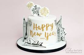 New Years Hand Drawn Firework Cake Tutorial New Year S Cake Cake Fireworks Cake