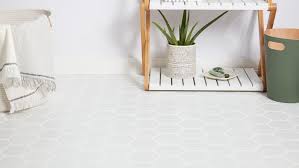 These oversized concrete tiles create a consistent feel throughout the room, while still. 4 Inexpensive Bathroom Flooring Ideas