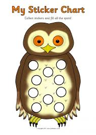 Owl Sticker Reward Charts Sb11786 Sparklebox