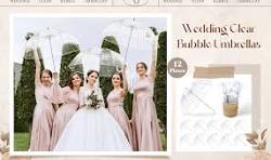 Amazon.com: Dansydaisy 12 Pcs Wedding Clear Bubble Umbrella ...