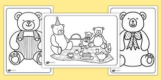 Picnic coloring pages for kids online. Teddy Bear S Picnic Colouring Pages Teacher Made
