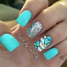 The beauty of these teal nail designs comes especially from this gorgeous color that combines green and blue in a bedazzling way. 45 Pretty Flower Nail Designs For Creative Juice