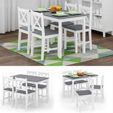 Ensemble De Salle A Manger 4 Chaises Tables Blanc Et Gris Table A Manger Table Re Salle A Manger Grise Et Blanche Table A Manger Moderne Salle A Manger Grise