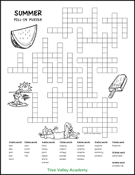 The fillin puzzles with numbers are available in 3 different sizes: Fun Summer Fill In Puzzles For Kids Tree Valley Academy