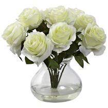 This is a stunning presentation, very natural looking in a lovely dark resin vase. Vase White Faux Flowers You Ll Love In 2021 Wayfair