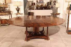 Round 8 seat dining table. 90 Round Mahogany Radial Dining Table With Jupe Patent Action