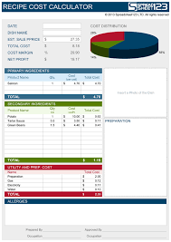 Recipe Cost Calculator For Excel Spreadsheet123