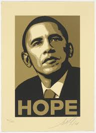 Frank Shepard Fairey. Obama Hope Gold from Artists for Obama. 2008