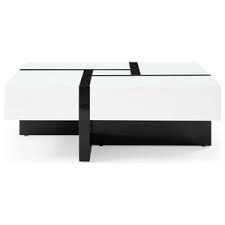 High gloss black art deco style console table. Mcintosh Rectangle High Gloss Coffee Table With Storage White And Ebony Contemporary Coffee Tables By Zuri Furniture Houzz